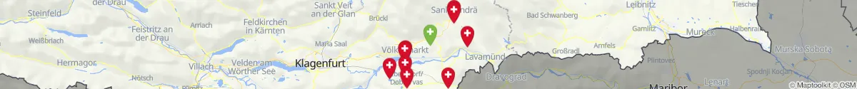 Kartenansicht für Apotheken-Notdienste in der Nähe von Bleiburg (Völkermarkt, Kärnten)